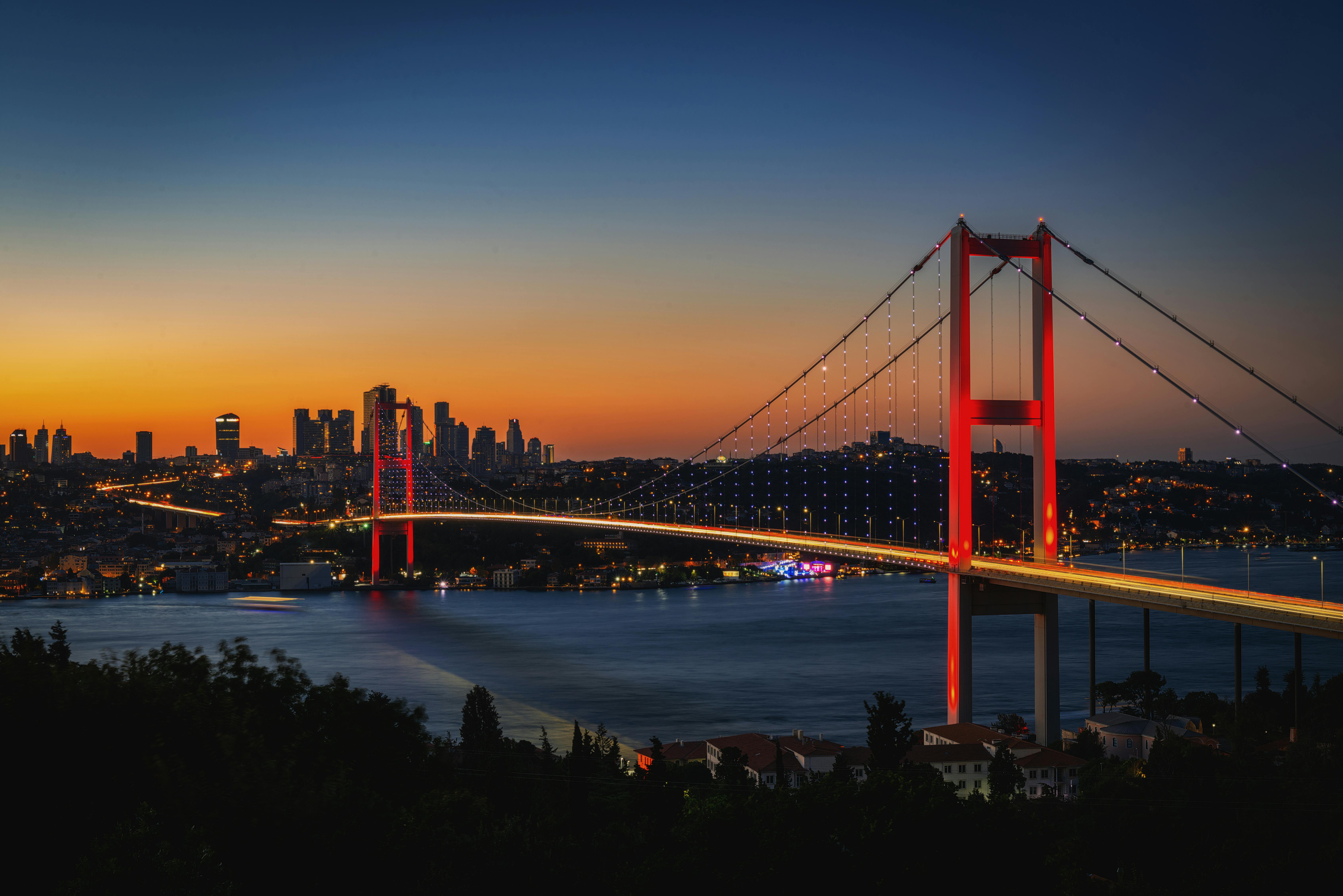 Istanbul skyline at dusk